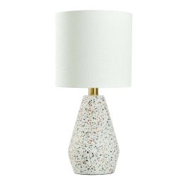 Terrazzo Table Lamp with White Drum Shade; 16.75"