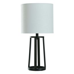 Modern Matte Black Table Lamp with Classic Drum Shade