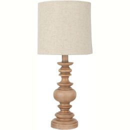 Traditional Brown Washed Wood Table Lamp