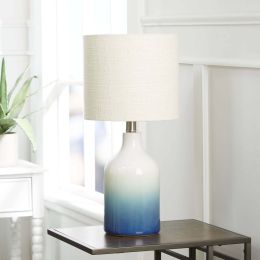 Ombre Ceramic Table Lamp; Blue Finish