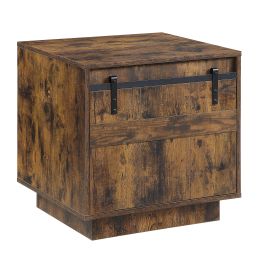 ACME Bellarosa END TABLE Rustic Oak Finish LV01443