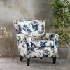 Manon Blue & White Floral Print Fabric Club Chair