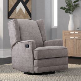 Smithfield Smoke Wingback Swivel Glider Recliner