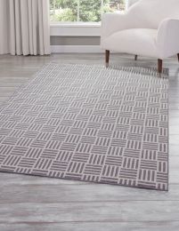 Nantucket White and Gray Polypropylene Indoor/ Outdoor Area Rug 8x10