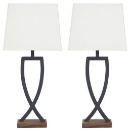 Ashley Makara Black+Brown Casual Table Lamp (Set of 2) L204174