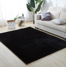 Lily Luxury Chinchilla Faux Fur Rectangular Area Rug