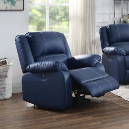 Zuriel Power Recliner; Blue PU 54617