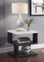 Pancho End Table; Gray & White High Gloss 82172