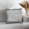 Cabe 18 X 18 Handcrafted Soft Cotton Accent Throw Pillow; Wavy Lined Pattern; Black; White; DunaWest