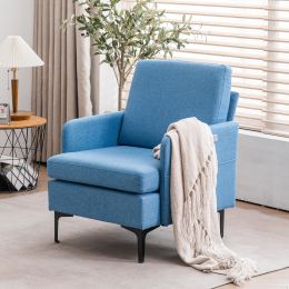 FCH Lounge Chair, Comfy Single Sofa Accent Chair for Bedroom Living Room Guestroom, Blue