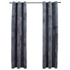 vidaXL Blackout Curtains with Rings 2 pcs Anthracite 37"x95" Velvet