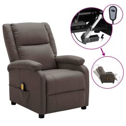 vidaXL Massage Recliner Brown Faux Leather