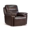 Timo Top Grain Leather Power Recliner | Glider Recliner Chair | Adjustable Headrest | Cross Stitching