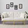 WHITE VELVET SOFA BED