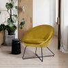 Accent Chair Armchair Fashion Velvet Fabric Upholstery Accent Chairs for Living Room Bedroom; Yellow