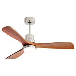 Ceiling Fan with Lights;  52" Ceiling Fan with Remote Control;  Noiseless Reversible DC Motor and 3 Wood Blades;  Timer;  6 Speed for Patio  Bedroom;