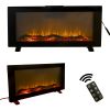 42 Inches Wall-Mounted Electronic Fireplace,10 Colors Backlight, CSA Certification, Black RT