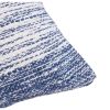 Cabe 18 X 18 Handcrafted Soft Cotton Accent Throw Pillow; Wavy Lined Pattern; Ink Blue; White; DunaWest