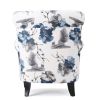 Manon Blue & White Floral Print Fabric Club Chair