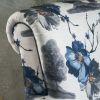 Manon Blue & White Floral Print Fabric Club Chair