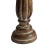 Benzara Handmade Wooden Candle Holder with Pillar Base Support; Distressed Brown; Set of 3