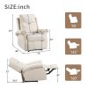 Modern Upholstered Lounge Single Sofa Recliner Chair for Living Room; Beige