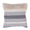 18 x 18 Handcrafted Cotton Accent Throw Pillow; Geometric Lined Pattern; Woven Yarn; Multicolor; DunaWest