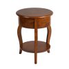 Mid-Century Round End Table,Vintage Small Side Table with Drawer Storage, Couch Side Table Coffee Table Nightstand Solid Wood Frame, Living Room Table