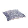 Cabe 18 X 18 Handcrafted Soft Cotton Accent Throw Pillow; Wavy Lined Pattern; Ink Blue; White; DunaWest