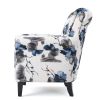 Manon Blue & White Floral Print Fabric Club Chair