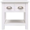 vidaXL Side Table White 15.7"x15.7"x15.7" Paulownia Wood