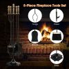 31 inch 5 Pieces Metal Fireplace Tool Set with Stand