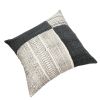 Dae 24 x 24 Square Handwoven Accent Throw Pillow; Cotton Dhurrie; Classic Kilim Pattern; Gray; Off White