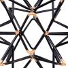 Intersecting Iron Wire Star Decor with Accented Joints; Black and Gold