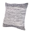 Cabe 18 X 18 Handcrafted Soft Cotton Accent Throw Pillow; Wavy Lined Pattern; Black; White; DunaWest