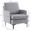 FCH Lounge Chair, Comfy Single Sofa Accent Chair for Bedroom Living Room Guestroom, Light Grey