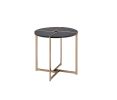 Bromia End Table; Black & Champagne 83007