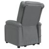 Power Lift Massage Recliner Anthracite Faux Leather