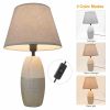 Modern Table Lamp Geometric Ceramic Base Bedside Nightstand Lamp Art Desk Lamps