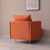 Modern fabric accent armchair;  upholstered single sofa chair;   Orange Cotton Linen-30.7''