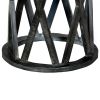 22 Inch Farmhouse Style Round Wooden End Table with Airy Design Base; Dark Gray