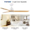 YUHAO 52 In.Intergrated LED Ceiling Fan Lighting with Remote Control