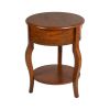 Mid-Century Round End Table,Vintage Small Side Table with Drawer Storage, Couch Side Table Coffee Table Nightstand Solid Wood Frame, Living Room Table