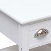 vidaXL Side Table White 15.7"x15.7"x15.7" Paulownia Wood