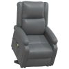 Power Lift Massage Recliner Anthracite Faux Leather