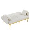 WHITE VELVET SOFA BED