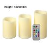 3Pcs Flameless Candles Votive Candles Wireless Battery Operated LED Flickering Candles w/ Remote Control Timer