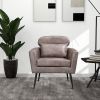 29.5"W Classical Accent Chair Armchair Upholstered Reading Chair Single Sofa Leisure Club Chair with Black Metal Leg and Throw Pillow for Living Room