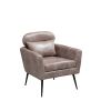 29.5"W Classical Accent Chair Armchair Upholstered Reading Chair Single Sofa Leisure Club Chair with Black Metal Leg and Throw Pillow for Living Room