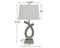 Ashley Amayeta Silver Finish Contemporary Table Lamp (Set of 2) L243134